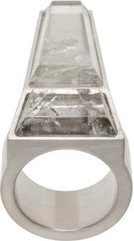 Rick Owens | Silver Crystal Trunk Ring,商家Ssense US,价格¥2132
