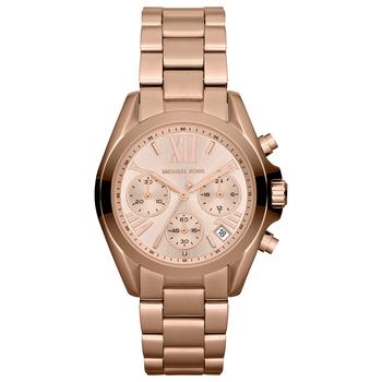 Michael Kors | Women's Chronograph Mini Bradshaw Rose Gold-Tone Stainless Steel Bracelet Watch 35mm MK5799商品图片,5折