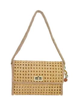 ROSANTICA, ROSANTICA | Anna Dello Russo x Rosantica Cherry Crystal-Embellished Wicker Shoulder Bag商品图片 