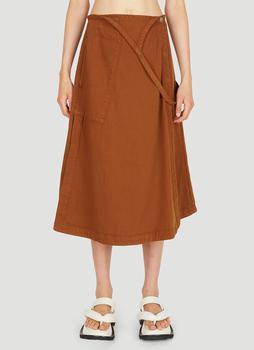 lemaire好用吗, Lemaire | Apron Denim Skirt in Brown商品图片 