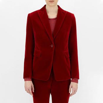 麦丝玛拉评价, Max Mara | 女士红色棉质天鹅绒夹克仅剩36码【香港仓极速发货】商品图片 7.6折×额外5折, 额外五折