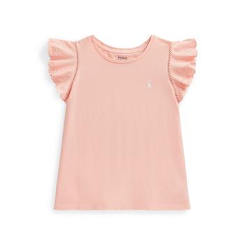 拉夫劳伦衬衫真假, Ralph Lauren | Big Girls Eyelet Jersey Top商品图片 6折