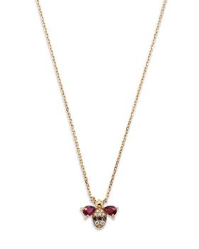 商品Ruby & Diamond Bumblebee Pendant Necklace in 14K Yellow Gold, 18" -  100% Exclusive图片
