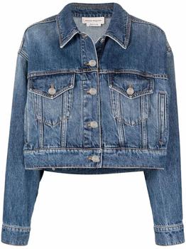 Alexander McQueen | Alexander Mcqueen Womens Blue Cotton Outerwear Jacket商品图片,满$175享9折, 满折