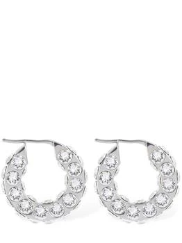 Amina Muaddi | Jahleel Small Crystal Hoop Earrings,商家LUISAVIAROMA,价格¥1818