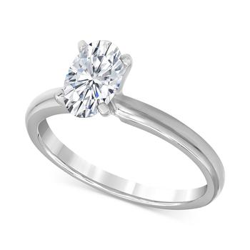 商品Diamond Oval-Cut Solitaire Engagement Ring (1 ct. t.w.) in 14k White Gold,商家Macy's,价格¥38542图片