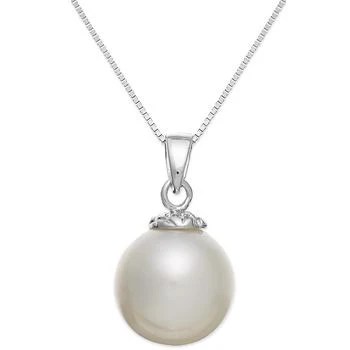 Macy's | 14k White Gold White South Sea Pearl Pendant Necklace (10mm),商家Macy's,价格¥3742