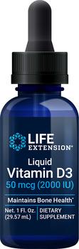 商品Life Extension Liquid Vitamin D3, 2000 IU, 29 - 50 mcg, 57 ml图片