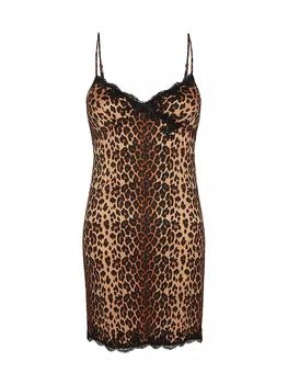 L'Agent by Agent Provocateur | Molly Leopard-Print Silk Slip Dress 