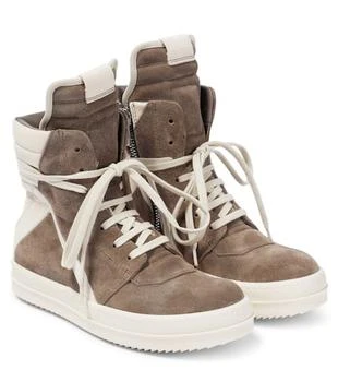 Rick Owens | Geobasket suede and leather high-top sneakers,商家MyTheresa,价格¥3198
