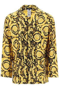 范思哲衬衫评价, Versace | Versace barocco print silk pajama shirt商品图片 5.8折