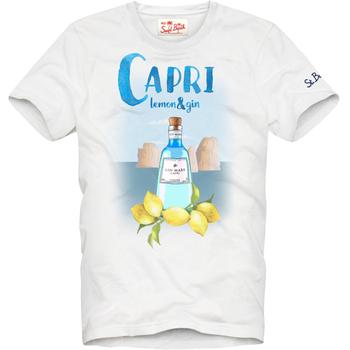 商品Mc2 Saint Barth | MC2 Saint Barth Man Cotton T-shirt With Gin Print | Gin Mare Special Edition,商家Italist,价格¥703图片