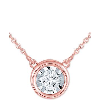 Macy's | Diamond Bezel 18" Pendant Necklace (1/8 ct. t.w.)商品图片,独家减免邮费