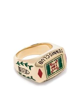 Casablanca | CASABLANCA Gold-plated enamel ring,商家Baltini,价格¥968