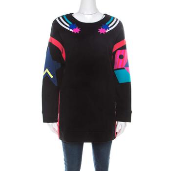 推荐Emporio Armani Black Knit Star And Fish Print Long Sweatshirt S商品