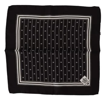 Dolce & Gabbana | Dolce & Gabbana Black Patterned Silk Square Handkerchief Scarf,商家SEYMAYKA,价格¥714