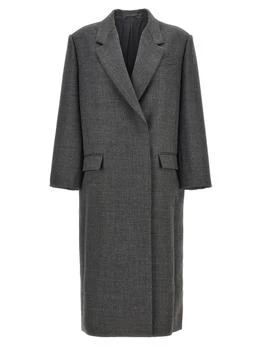Brunello Cucinelli | Double-Breasted Coat Coats, Trench Coats Gray,商家Wanan Luxury,价格¥19587