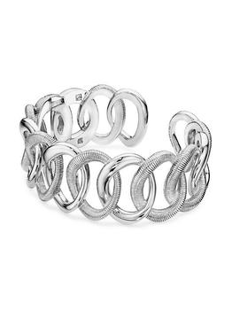 商品Eternity Sterling Silver Interlocking Link Cuff Bracelet图片