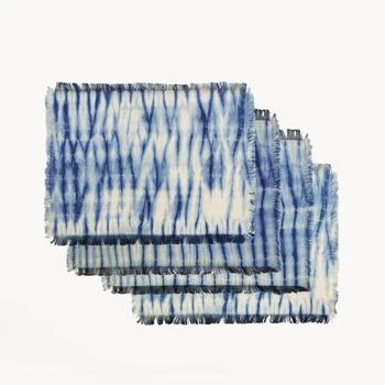 KORISSA | Tie Dye Cotton Placemat Indigo Blue Set Of 4,商家Verishop,价格¥340