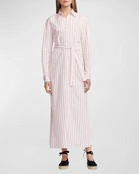 推荐Ysabella Umbrella Striped Belted Maxi Shirtdress商品