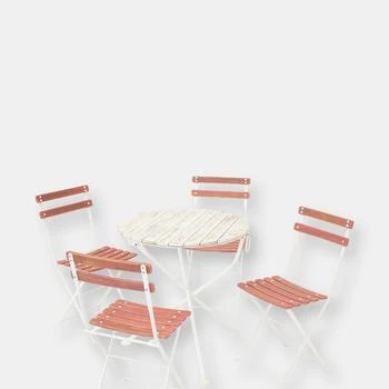 Sunnydaze Decor | Sunnydaze Classic Cafe 5pc Chestnut Folding Table and Chair Set,商家Verishop,价格¥4398