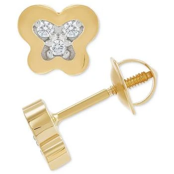 Macy's | Children's Diamond Accent Butterfly Button Stud Earrings in 14k Gold,商家Macy's,价格¥4090