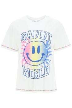 推荐Ganni Organic Cotton Smiley T Shirt商品