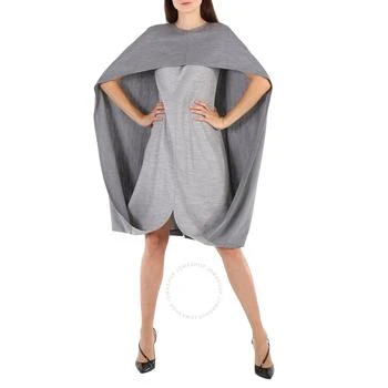 Burberry | Cloud Grey Wool-blend Cape Detail Dress 4折, 满$200减$10, 满减