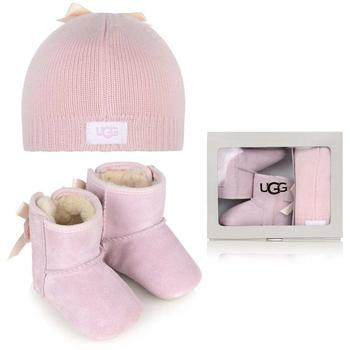 推荐Ugg Pink UGG Jesse Bow Booties & Beanie Hat Gift Set商品