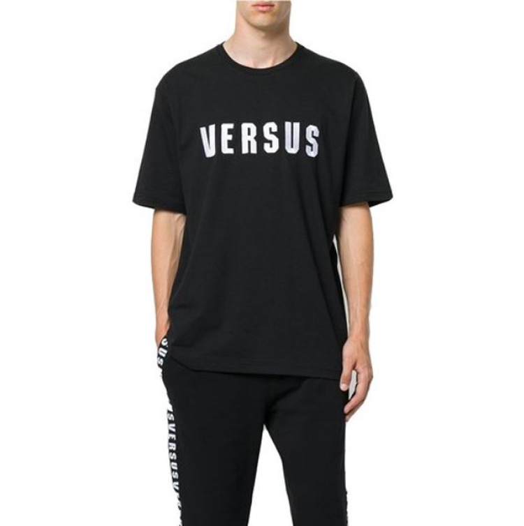 男士休闲范思哲t恤, Versace | VERSUS 男士黑色短袖T恤 9043810088-2144商品图片 独家减免邮费