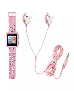 Playzoom | Kid's Pink Unicorn Silicone Strap Touchscreen Smart Watch 42mm with Earbuds Gift Set,商家Macy's,价格¥147