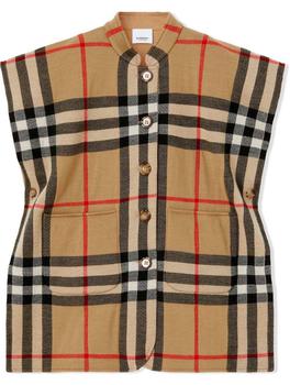 Burberry | Reversible vintage check wool jacquard cape商品图片,