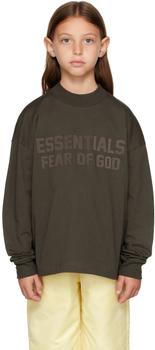 Essentials | Kids Gray Logo Long Sleeve T-Shirt商品图片,独家减免邮费