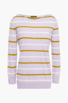 推荐Striped cashmere and silk-blend sweater商品