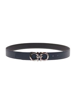 更多菲拉格慕皮带, Salvatore Ferragamo | Salvatore Ferragamo Man 's Reversible Black and Blue Leather Belt with Logo Buckle商品图片 9.5折