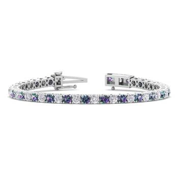 SSELECTS | 9 2/3 Carat Mystic Topaz And Diamond Tennis Bracelet In 14 Karat White Gold, 6 1/2 Inches,商家Premium Outlets,价格¥38816