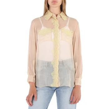 Burberry | Ladies Soft Peach Shelly Silk Chiffon Oversized Shirt 4折, 满$200减$10, 满减