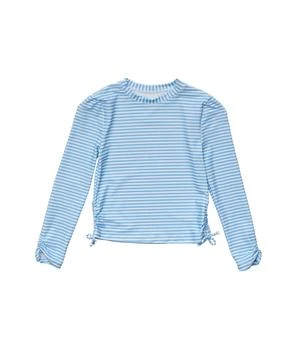 Snapper Rock | Cornflower Stripe Sustainable Long Sleeve Rashguard Top (Toddler/Little Kids/Big Kids),商家Zappos,价格¥357