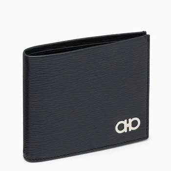推荐Blu leather wallet with Gancini logo商品