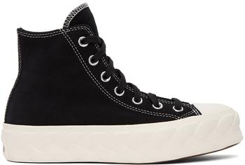 Converse | Black Suede Cable Chuck Lift High Sneakers商品图片,
