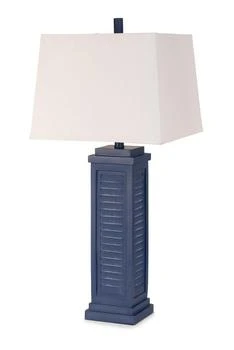 Homezia | Set Of Two 32" Blue Shutter USB Table Lamps With White Square Shades,商家Premium Outlets,价格¥1953