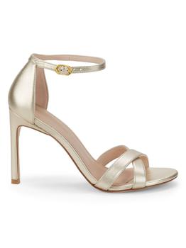stuart weitzman凉鞋推荐, Stuart Weitzman | Nudistsong Metallic Leather Sandals商品图片 4.3折