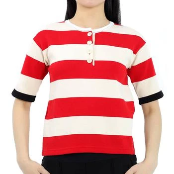 推荐Ladies Striped Crewneck Shirt商品