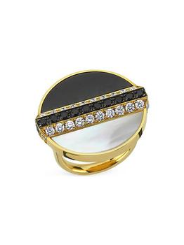 商品Luna 18K Yellow Gold, Mother-Of-Pearl, & Diamond Ring图片