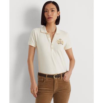 商品Beaded-Crest Piqué Polo Shirt图片