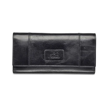 Mancini Leather Goods | Casablanca Collection RFID Secure Ladies Trifold Wing Wallet 