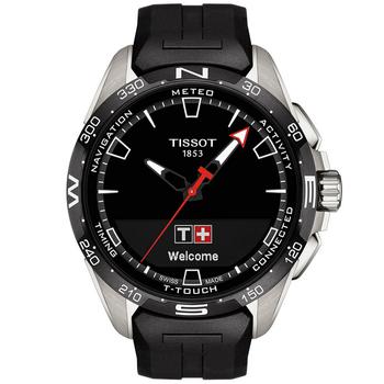 推荐Men's Swiss T-Touch Connect Solar Black Rubber Strap Smart Watch 48mm商品