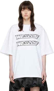 We11done | White Cotton T-Shirt商品图片,4.2折