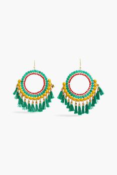 ROSANTICA, ROSANTICA | Gold-tone, bead and tassel hoop earrings商品图片 4.9折