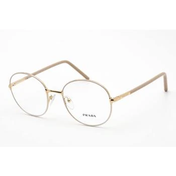 Prada | Prada Women's Eyeglasses - Beige/White Metal Rectangular Shape Frame | 0PR 55WV 06I1O1 3.1折×额外9折x额外9.5折, 独家减免邮费, 额外九折, 额外九五折